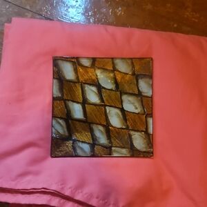 Geometric Brown and Cream Decorative Plate